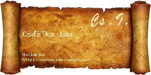 Csóka Ida névjegykártya