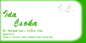ida csoka business card