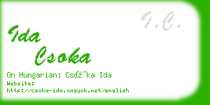 ida csoka business card